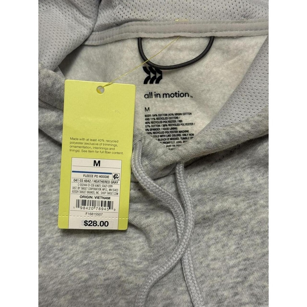NWT All in Motion Hoodie Size Medium - Picture 3 of 7